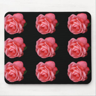 Pink rose mouse pad