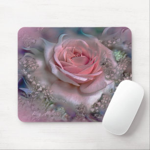 PINK ROSE MOUSE PAD