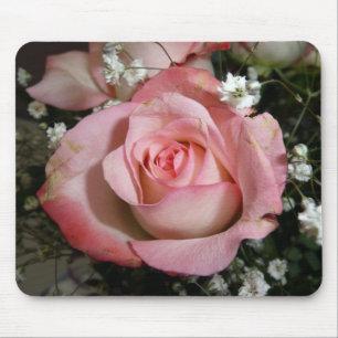 Pink rose mouse pad