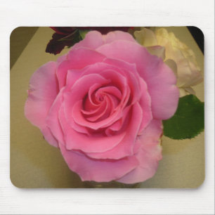 PINK ROSE MOUSE PAD