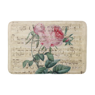 Pink Rose Music Dream Bath Mat