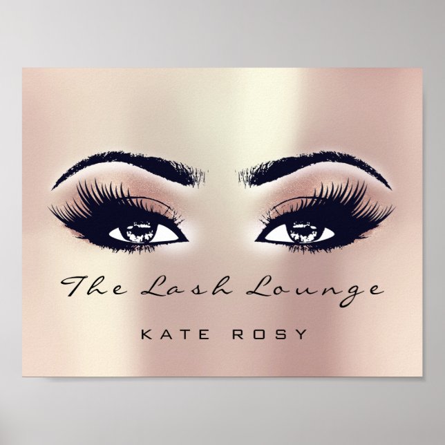 Pink Rose Name Makeup Artist Beauty Studio Lashe Poster (Front)