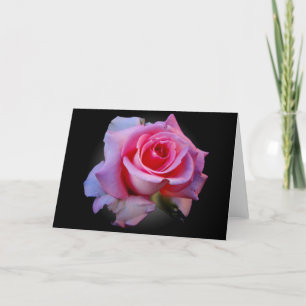 Pink rose notecard