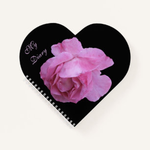 Pink rose on black by Berglind Jewellery Notebook