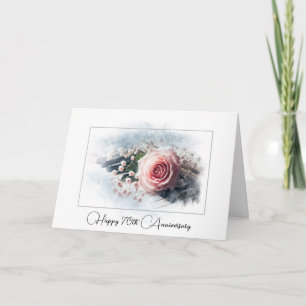 Pink Rose On Piano For 70th Anniversary Card