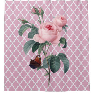 Pink Rose Orient Shower Curtain
