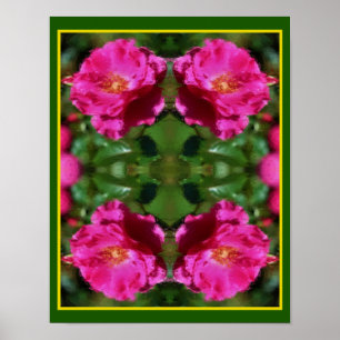 Pink Rose Painting Abstract Flower Art Poster