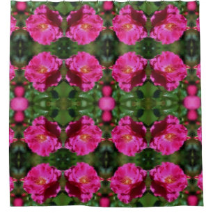 Pink Rose Painting Abstract Flower Art Shower Curtain