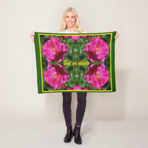 Pink Rose Painting Abstract Flower Personalised Fleece Blanket