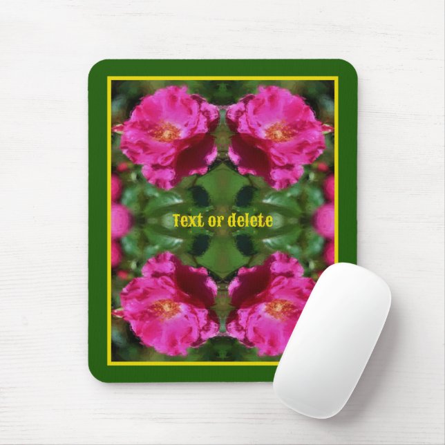 Pink Rose Painting Flower Art Personalised Mouse Pad (With Mouse)