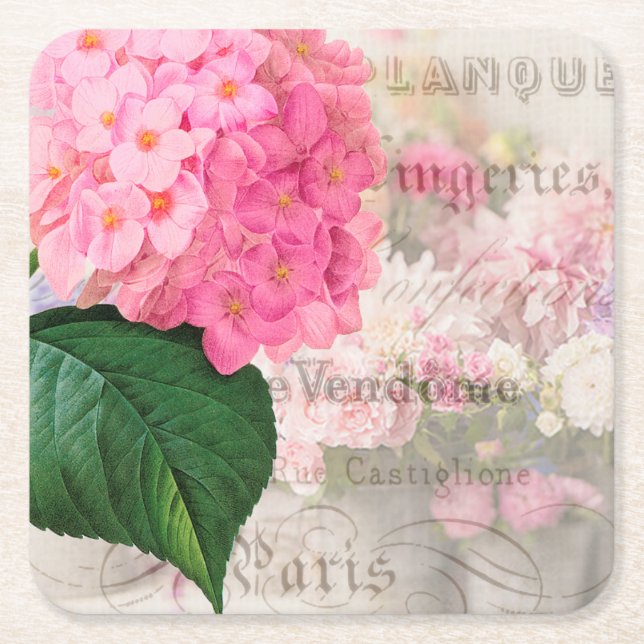 Pink Rose Paper Coasters (Front)