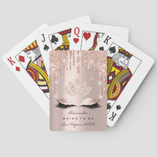 Pink Rose Pastel Spark Lotus Diamond Bridal Playing Cards