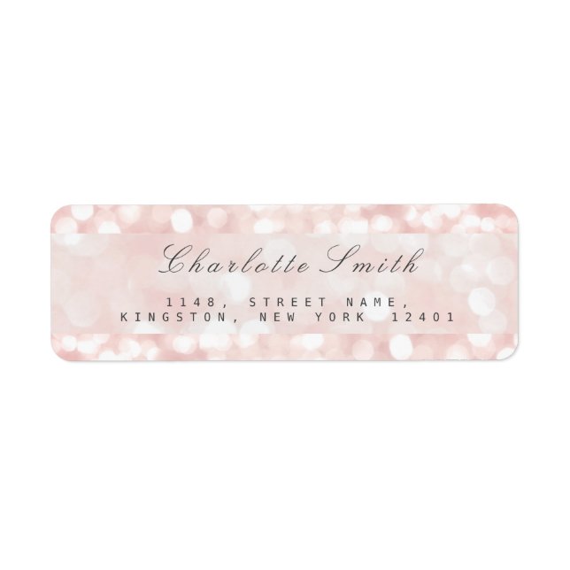 Pink Rose Pastel Sparkly Return Address Labels (Front)