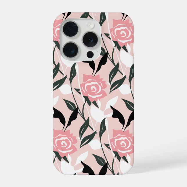 Pink rose pattern iPhone case (Back)