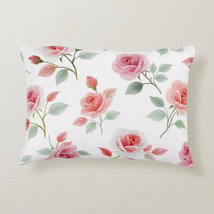 Pink Rose Pattern, soft colour, Decorative Cushion