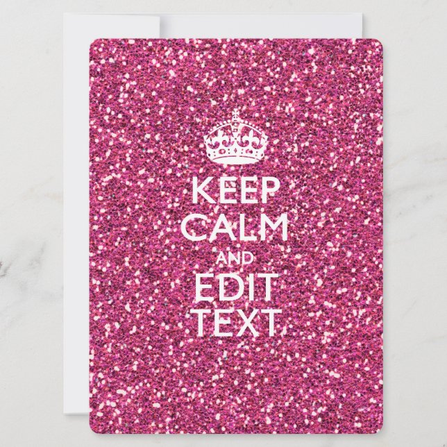 Pink Rose Personalised KEEP CALM AND Your Text (Front)