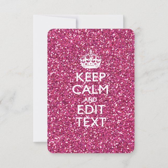 Pink Rose Personalised KEEP CALM AND Your Text (Front)