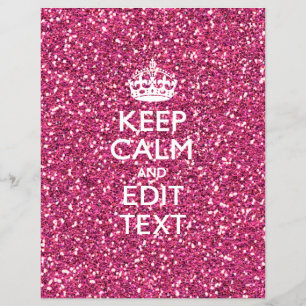 Pink Rose Personalised KEEP CALM AND Your Text Flyer