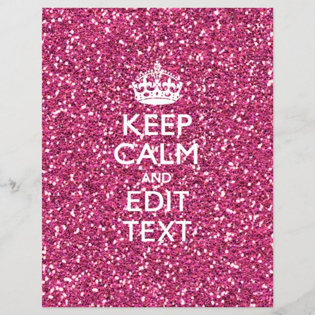 Pink Rose Personalised KEEP CALM AND Your Text Flyer (Front)