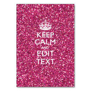 Pink Rose Personalised KEEP CALM AND Your Text Table Number