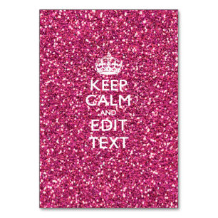 Pink Rose Personalised KEEP CALM AND Your Text Table Number