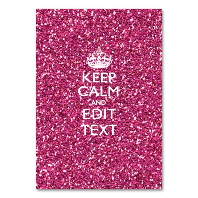 Pink Rose Personalised KEEP CALM AND Your Text Table Number (Front)