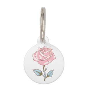 PINK ROSE PET TAG