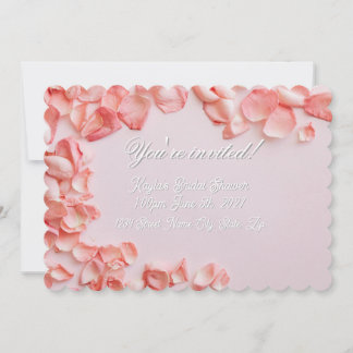 Pink Rose Petal Invitation Card
