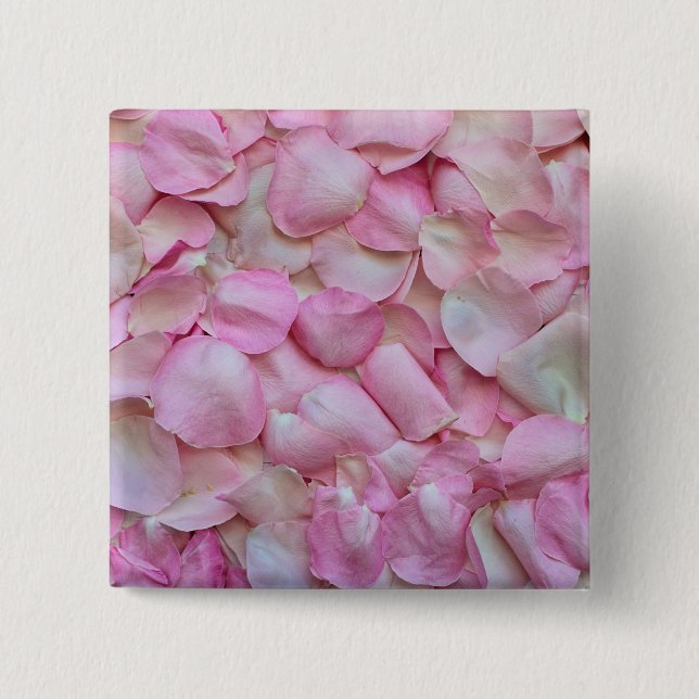 Pink Rose Petals 15 Cm Square Badge (Front)