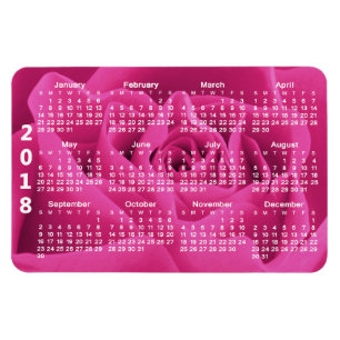 Pink Rose Petals 2018 Calendar Magnet