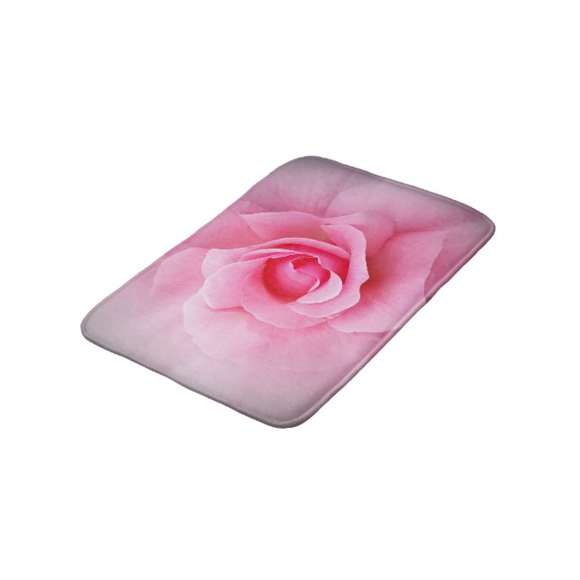 Pink rose petals bath mat (Angled)