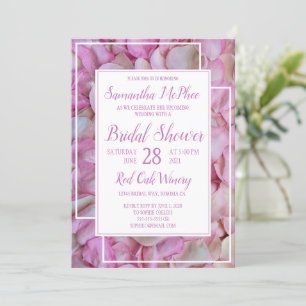 Pink Rose Petals Bridal Shower Invitation