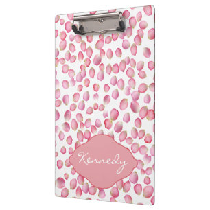 Pink rose petals clipboard
