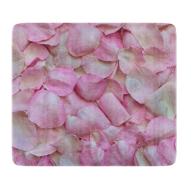 Pink Rose Petals Cutting Board (Front)