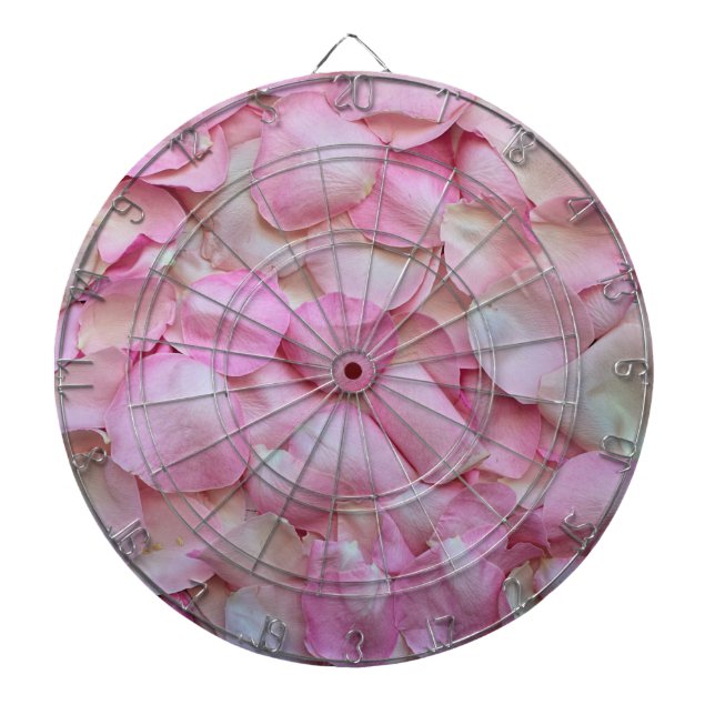 Pink Rose Petals Dartboard (Front)