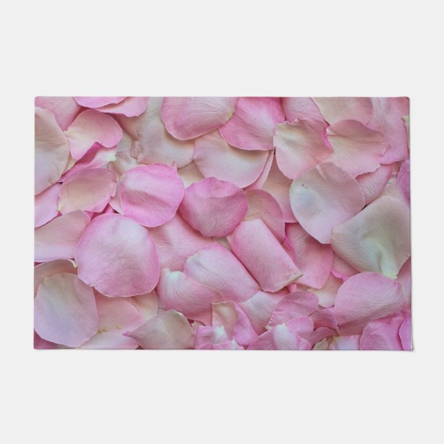 Pink Rose Petals Doormat (Front)