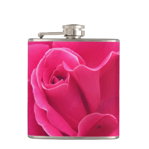 Pink Rose Petals Hip Flask