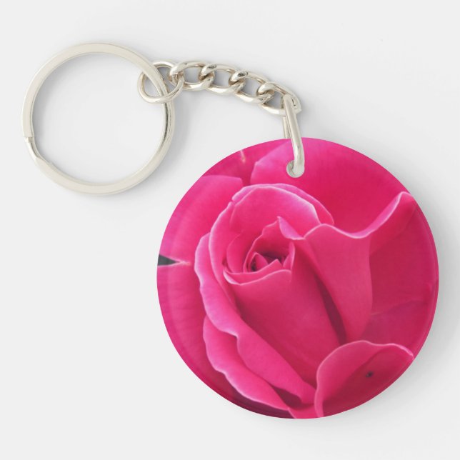 Pink Rose Petals Key Ring (Front)