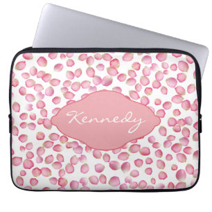Pink rose petals laptop sleeve
