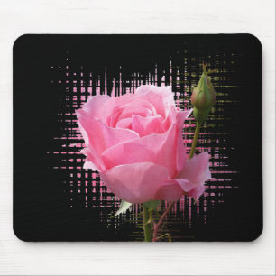 Pink rose petals mouse pad