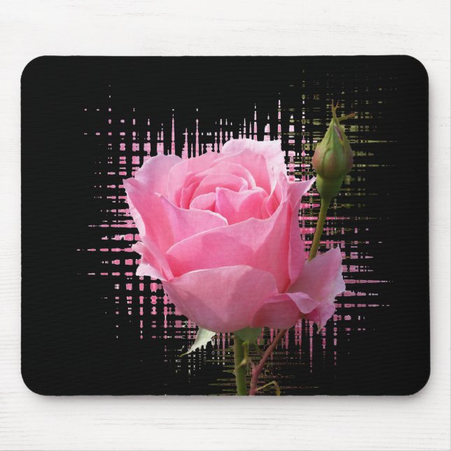 Pink rose petals mouse pad (Front)