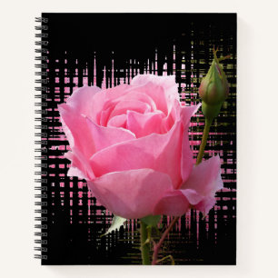 Pink rose petals notebook