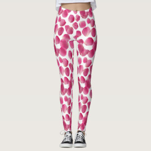 Pink Rose Petals Pattern Leggings