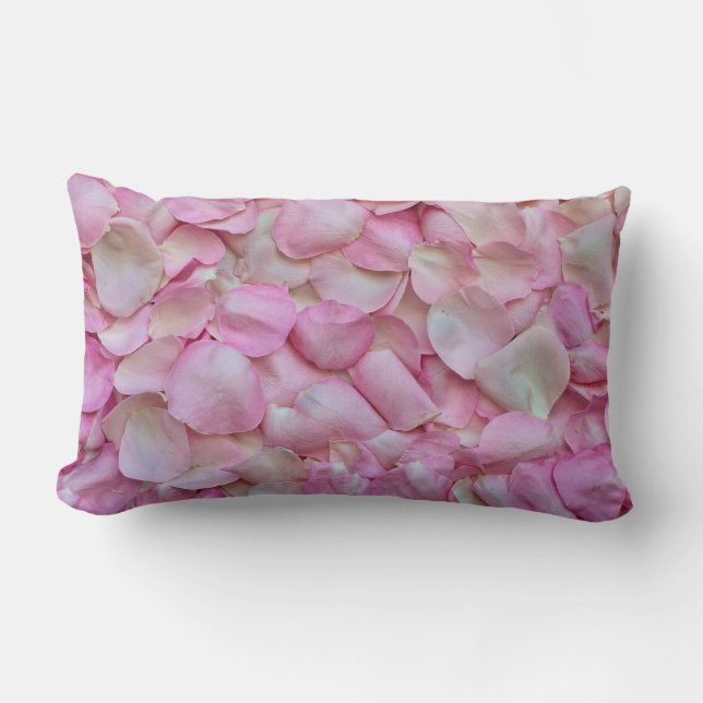 Pink Rose Petals Pattern Lumbar Cushion (Front)
