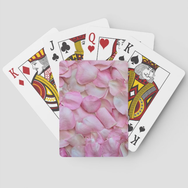 Pink Rose Petals Playing Cards (Back)