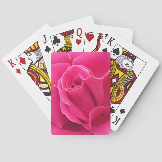 Pink Rose Petals Playing Cards (Back)