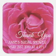 Pink Rose Photo   Bridal ShowerSticker