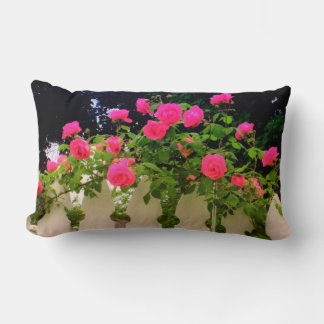 Pink Rose Pickets Throw Pillow