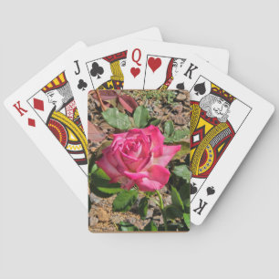 Pink Rose Playing Cards
