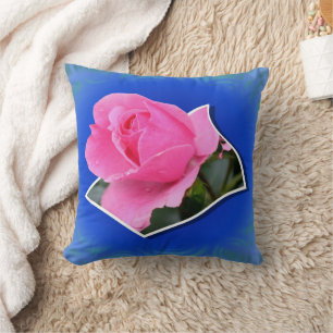 Pink Rose Pop Out Floral Art Cushion